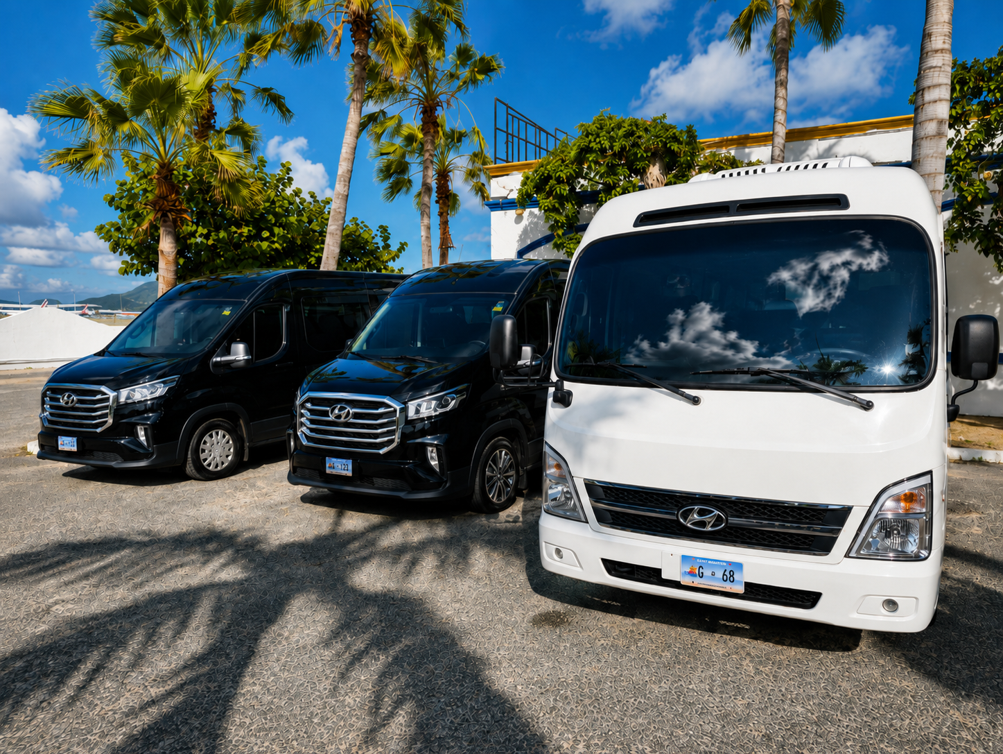 Vans and group transportation vehicles in St. Maarten